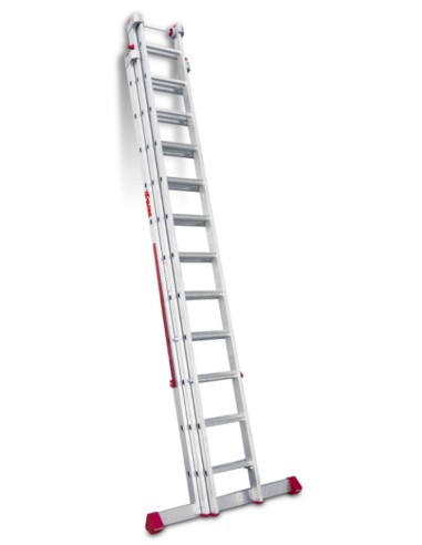 Escalera multiuso de 3 tramos con peldaños cómodos EN1512 11+12+12 Peldaños