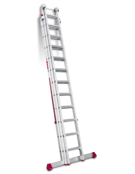 Escalera multiuso de 3 tramos con peldaños cómodos EN1512 11+12+12 Peldaños