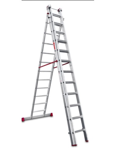 Escalera multiuso de 3 tramos con peldaños cómodos EN1512 11+12+12 Peldaños