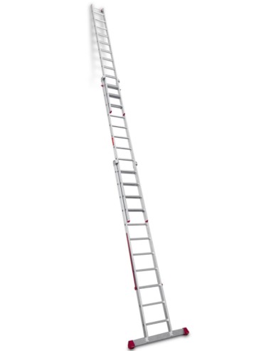 Escalera multiuso de 3 tramos con peldaños cómodos EN1512 11+12+12 Peldaños