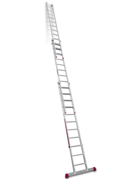 Escalera multiuso de 3 tramos con peldaños cómodos EN1512 11+12+12 Peldaños