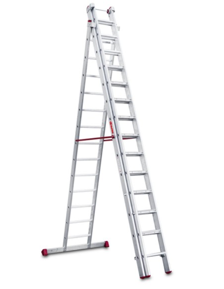 Escalera multiuso de 3 tramos con peldaños cómodos EN1514 13+14+14 Peldaños