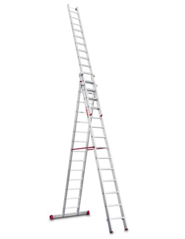 Escalera multiuso de 3 tramos con peldaños cómodos EN1514 13+14+14 Peldaños