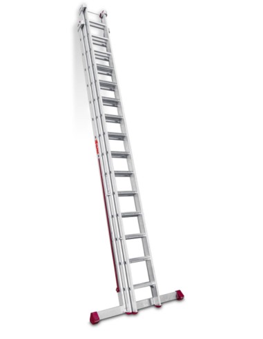 Escalera multiuso de 3 tramos con peldaños cómodos EN1514 13+14+14 Peldaños