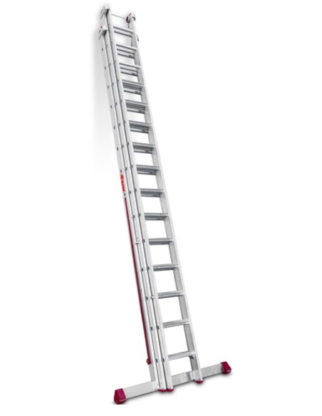 Escalera multiuso de 3 tramos con peldaños cómodos EN1515 14+15+15 Peldaños