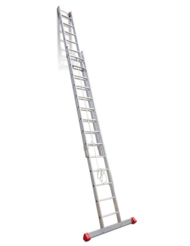 Escalera de aluminio extensible con cuerda EN2014 14+14 Peldaños