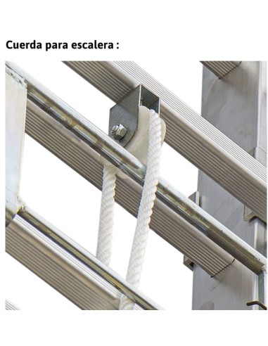 Escalera de aluminio extensible con cuerda EN217 17+17 Peldaños