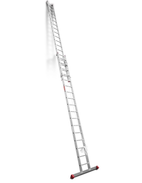 Escalera de aluminio extensible con cuerda EN217 17+17 Peldaños