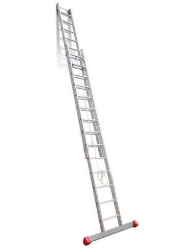 Escalera de aluminio extensible con cuerda EN219 19+19 Peldaños