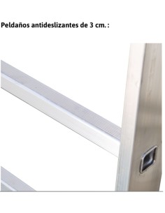 Escalera de aluminio extensible con cuerda EN219 19+19 Peldaños 2