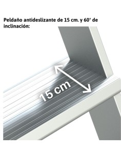 Escalera puente de aluminio con plataforma | Inclinación 60º  SP 60-03  3 Peldaños 2