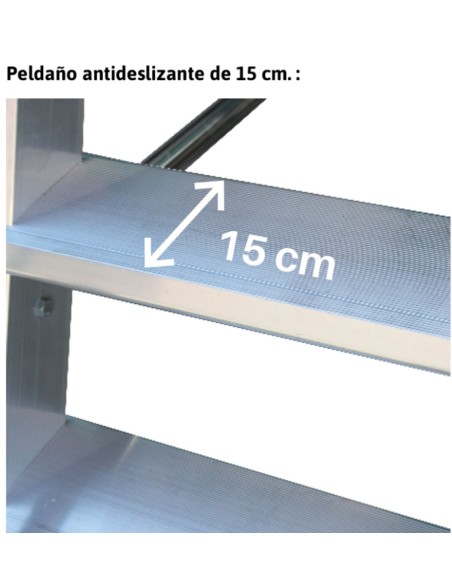 Escalera de almacén con plataforma y ruedas SMT150 6 Peldaños