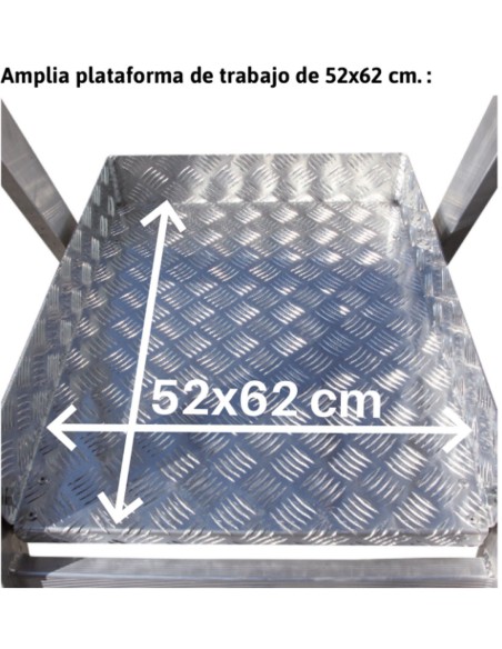 Escalera de almacén con plataforma y ruedas SMT200 7 Peldaños