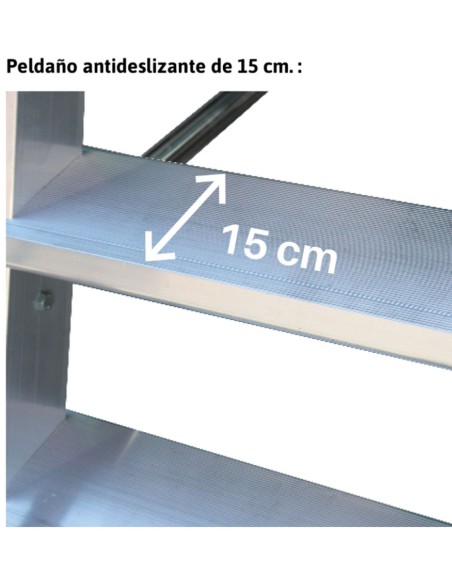 Escalera con plataforma y plano de carga eléctrico PICK25 10 Peldaños