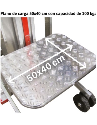 Escalera con plataforma y plano de carga eléctrico PICK25 10 Peldaños