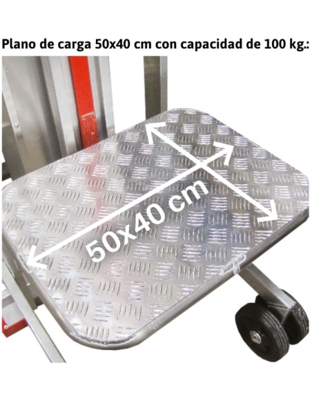 Escalera con plataforma y plano de carga eléctrico PICK25 10 Peldaños