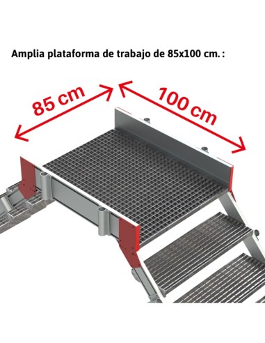 Escalera puente con plataforma en tramex | Inclinación 45º SP-T-05 5 Peldaños