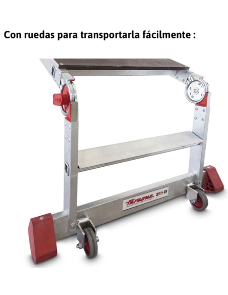 Plataforma de trabajo plegable para uso profesional PLA3 3 Peldaño