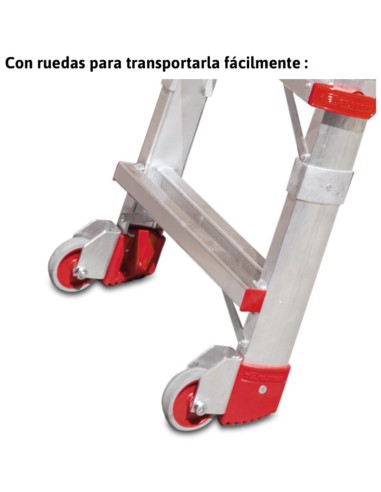 Plataforma de trabajo plegable y regulable en altura PLAT-T  1+2 Peldaños