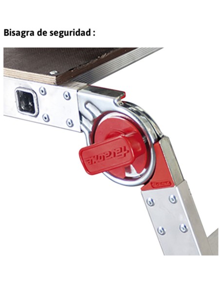 Plataforma de trabajo plegable y regulable en altura PLAT-T  1+2 Peldaños