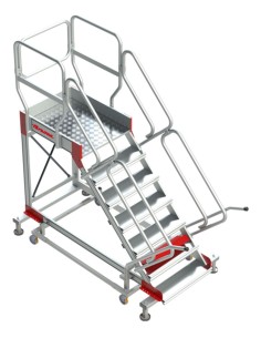 Escalera con plataforma y cuatro ruedas | Inclinación de 45º SY45-16 16 Peldaños