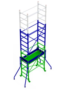 Andamio de aluminio con ruedas y plataforma de 140x60 cm.  PACK-140- 1 Y 2