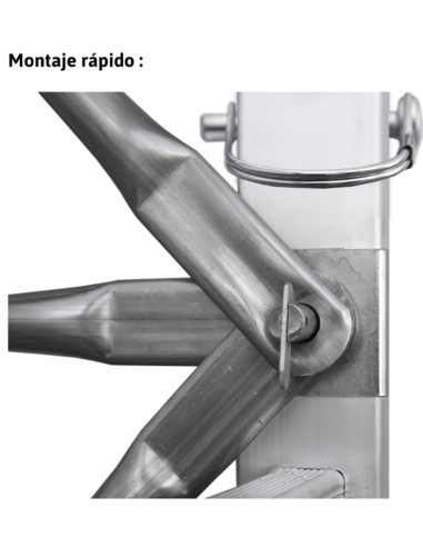 Andamio de aluminio con ruedas y plataforma de 140x60 cm.  PACK-140- 1 Y 2