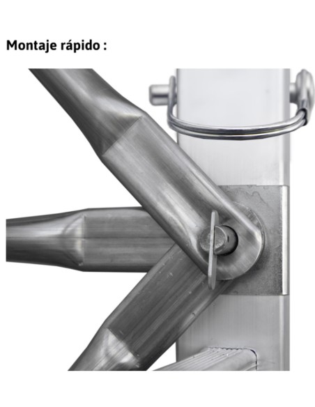 Andamio de aluminio con ruedas y plataforma de 140x60 cm.  PACK-140- 1 Y 2