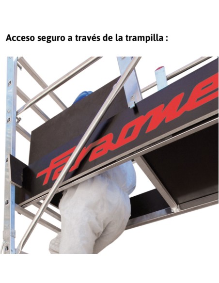 Andamio de aluminio con ruedas y plataforma de 140x60 cm. PACK-140- 1 -2 y 3