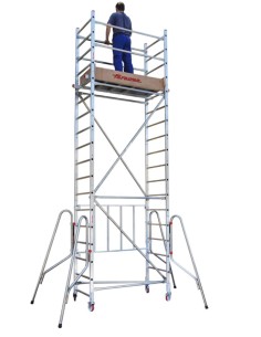 Andamio de aluminio con ruedas y plataforma de 160x80 cm  PACK-160-1-2.