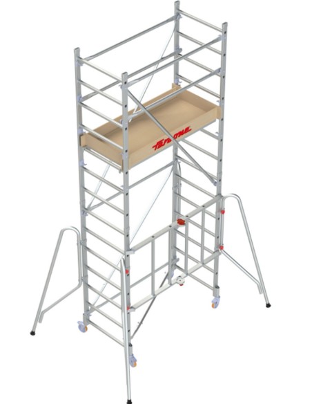 Andamio de aluminio con ruedas y plataforma de 160x80 cm  PACK-160-1-2.