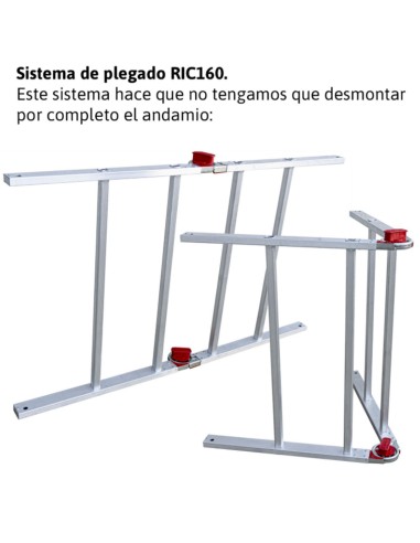 Andamio de aluminio con ruedas y plataforma de 160x80 cm  PACK-160-1-2.