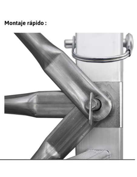 Andamio de aluminio con ruedas y plataforma de 160x80 cm  PACK-160-1-2.