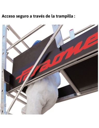 Andamio de aluminio con ruedas y plataforma de 160x80 cm  PACK-160-1-2.