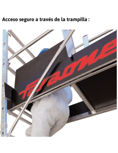 Andamio de aluminio con ruedas y plataforma de 160x80 cm  PACK-160-1-2.