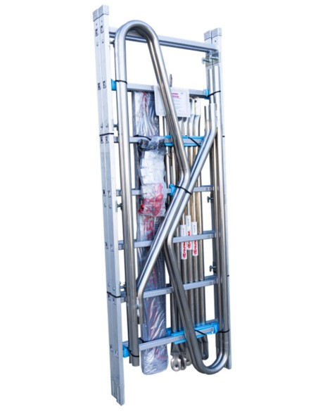 Andamio de aluminio con ruedas y plataforma de 140x60 cm. PACK-160- 1 -2 y 4