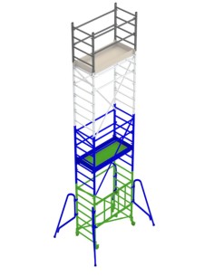 Andamio de aluminio con ruedas y plataforma de 140x60 cm. PACK-160- 1 -2 y 4 2
