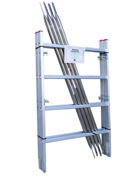 Andamio de aluminio con ruedas y plataforma de 140x60 cm. PACK-140- 1 -2 y 4