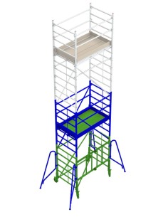 Andamio de aluminio con ruedas y plataforma de 180x105 cm.  PACK 180-1 Y 2