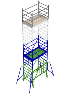 Andamio de aluminio con ruedas y plataforma de 180x105 cm. PACK 180-1 - 2 y 4