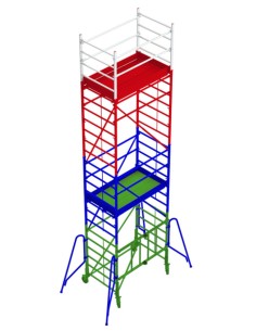 Andamio de aluminio con ruedas y plataforma de 180x105 cm. PACK 180-1 - 2 y 3