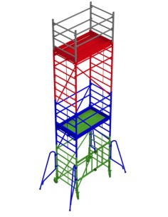 Andamio de aluminio con ruedas y plataforma de 180x105 cm. PACK 180- 1 - 2 - 3 y 4
