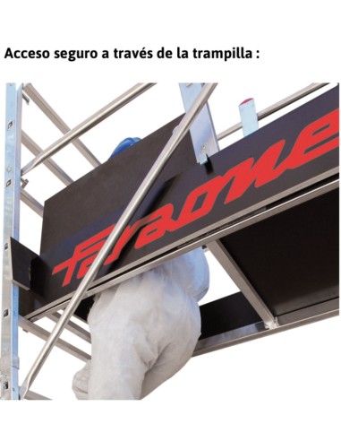 Andamio de aluminio con ruedas y plataforma de 180x105 cm. PACK 180- 1 - 2 - 3 y 4