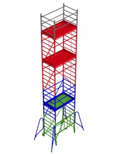 Andamio de aluminio con ruedas y plataforma de 180x105 cm. PACK 180-1 - 2 - 3- 3 y 4