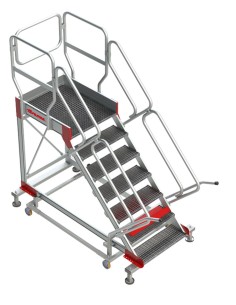 Escalera con plataforma y cuatro ruedas | TRAMEX SY-T012 12 Peldaños