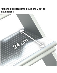 Escalera de aluminio con plataforma y vuelo| Inclinación de 45º SB45-11 11 Peldaños 2
