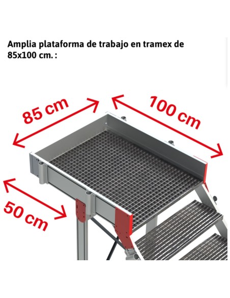 Escalera con voladizo. Tramex| Inclinación de 45º SB-T-08 8 Peldaños