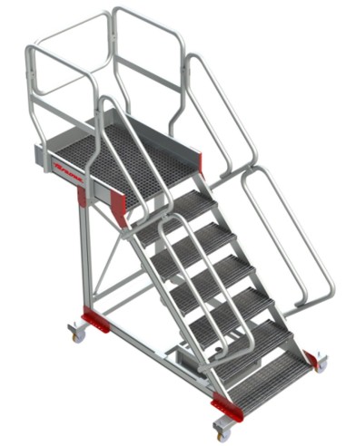 Escalera con voladizo. Tramex| Inclinación de 45º SB-T-09 9 Peldaños