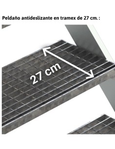 Escalera con voladizo. Tramex| Inclinación de 45º SB-T-09 9 Peldaños 2