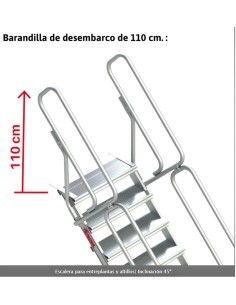 Escalera para entreplantas y altillos| Inclinación 45º GS45-09 9 Peldaños 2